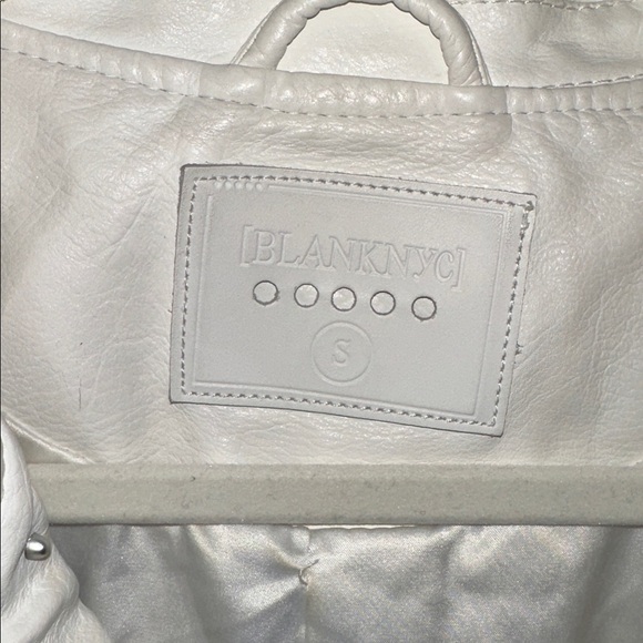 BLANK NYC Stud Floral Moto Faux Leather Jacket Full Bloom White - Picture 12 of 15